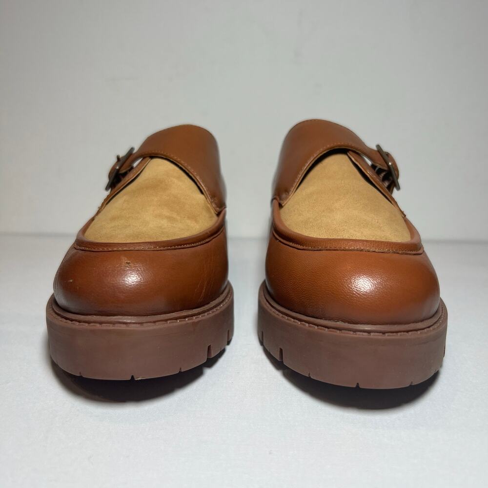 Seychelles Tan and Brown Buckle Loafers - Picture 3 of 12